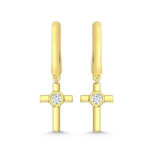 10K Yellow Gold Lab Grown Diamond 1/6 Ct.Tw. Fashion Earrings