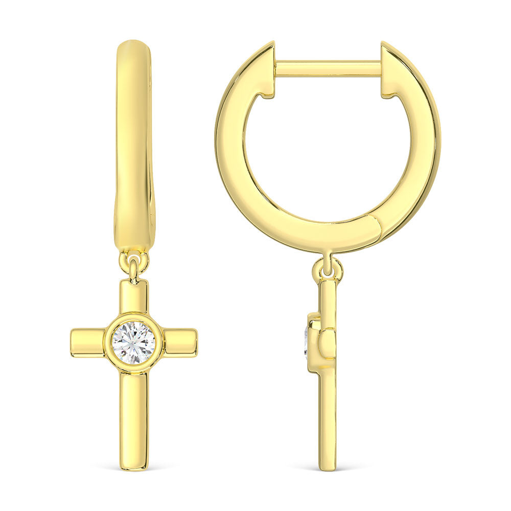 10K Yellow Gold Lab Grown Diamond 1/6 Ct.Tw. Fashion Earrings