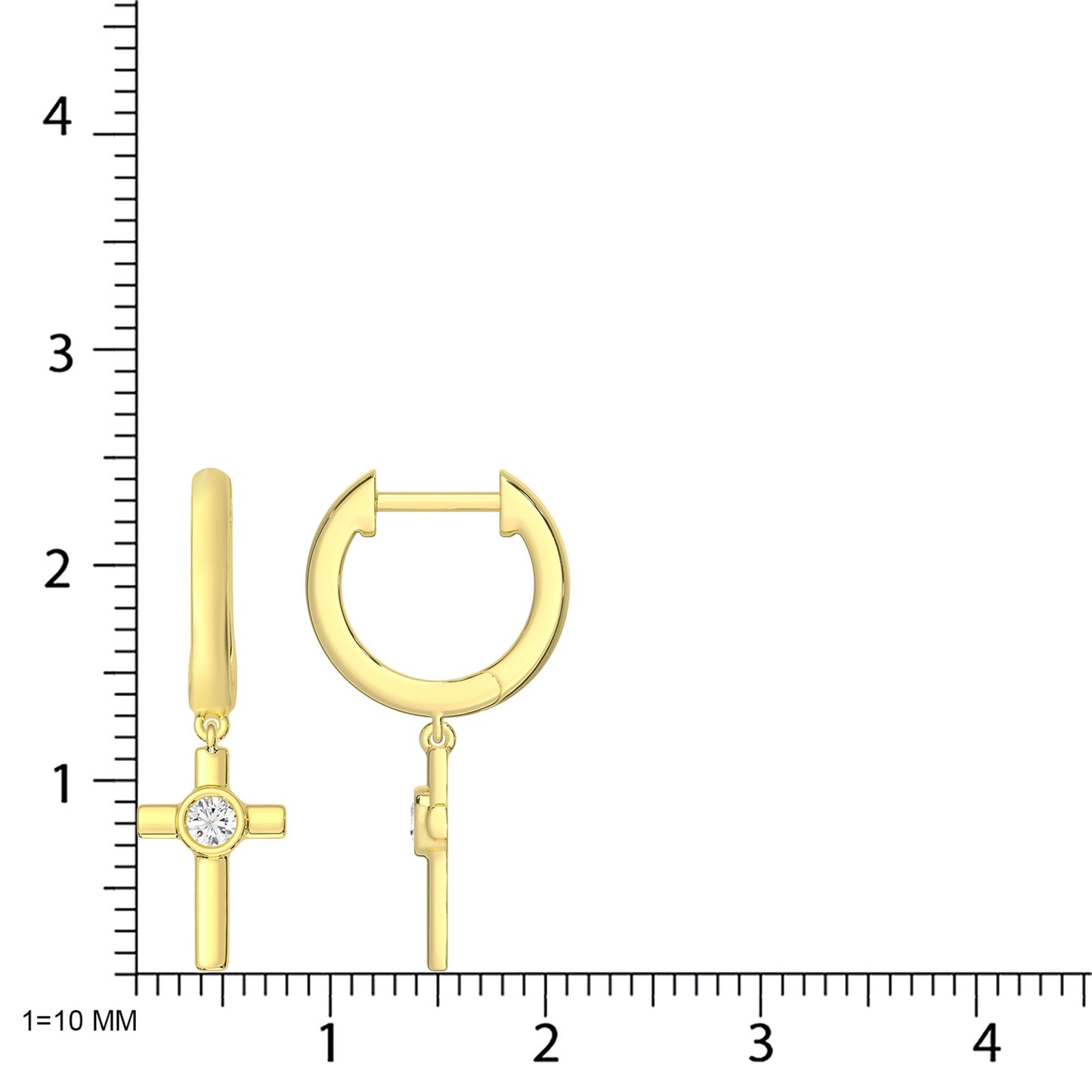 10K Yellow Gold Lab Grown Diamond 1/6 Ct.Tw. Fashion Earrings