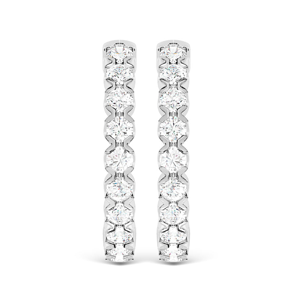 10K White Gold Lab Grown Diamond 1/2 Ct.Tw. Fashion Earrings