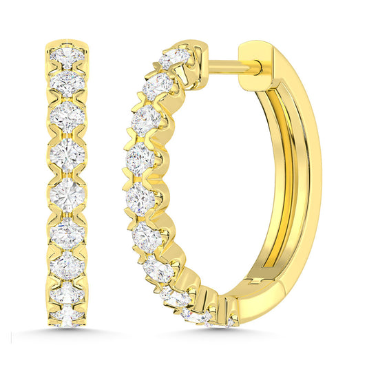 10K Yellow Gold Lab Grown Diamond 1/2 Ct.Tw. Fashion Earrings