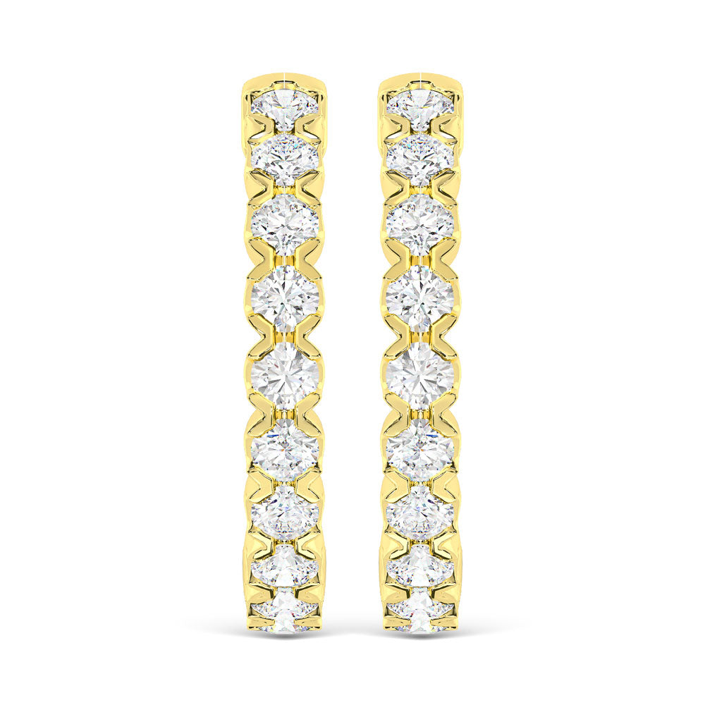 10K Yellow Gold Lab Grown Diamond 1/2 Ct.Tw. Fashion Earrings