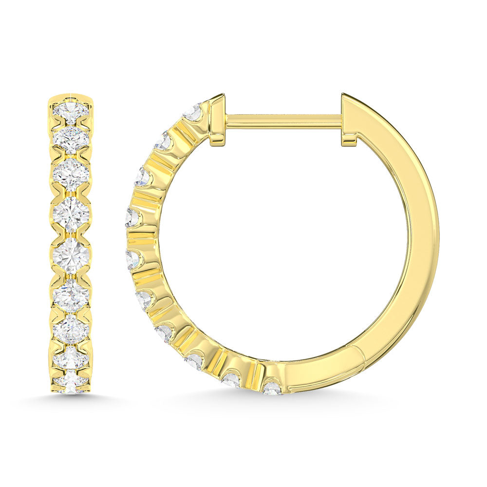 10K Yellow Gold Lab Grown Diamond 1/2 Ct.Tw. Fashion Earrings