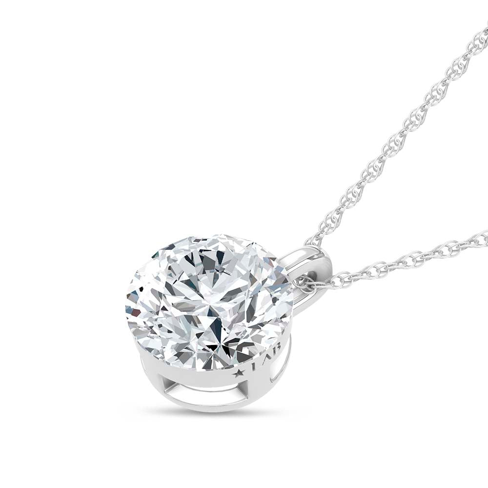 14K White Gold Lab Grown Diamond 1 1/2 Ct.Tw. Float Invisible Solitaire Pendant