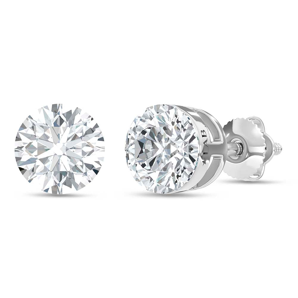 14K White Gold Lab Grown Diamond 2 Ct.Tw. Float Invisible Stud Earrings