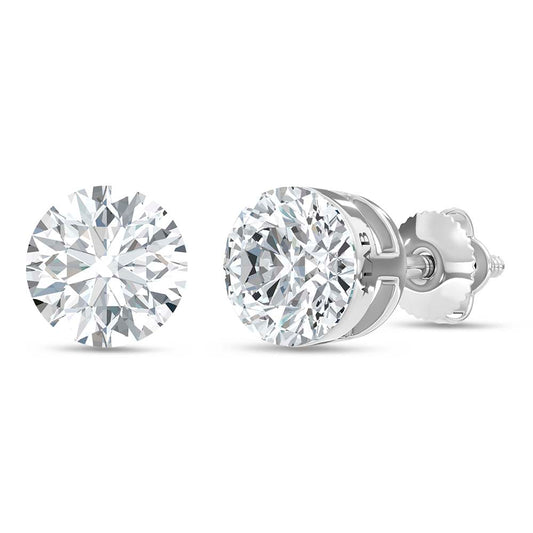 14K White Gold Lab Grown Diamond 2 Ct.Tw. Float Invisible Stud Earrings