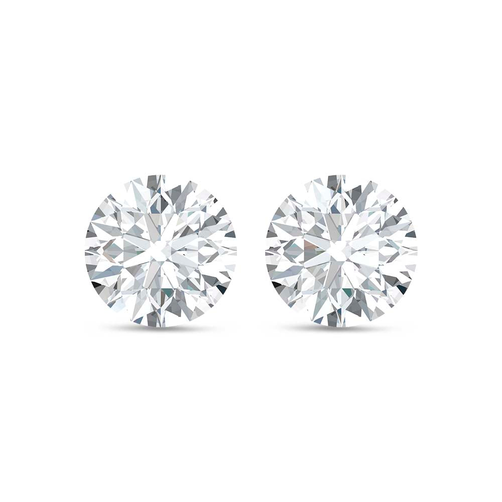 14K White Gold Lab Grown Diamond 2 Ct.Tw. Float Invisible Stud Earrings