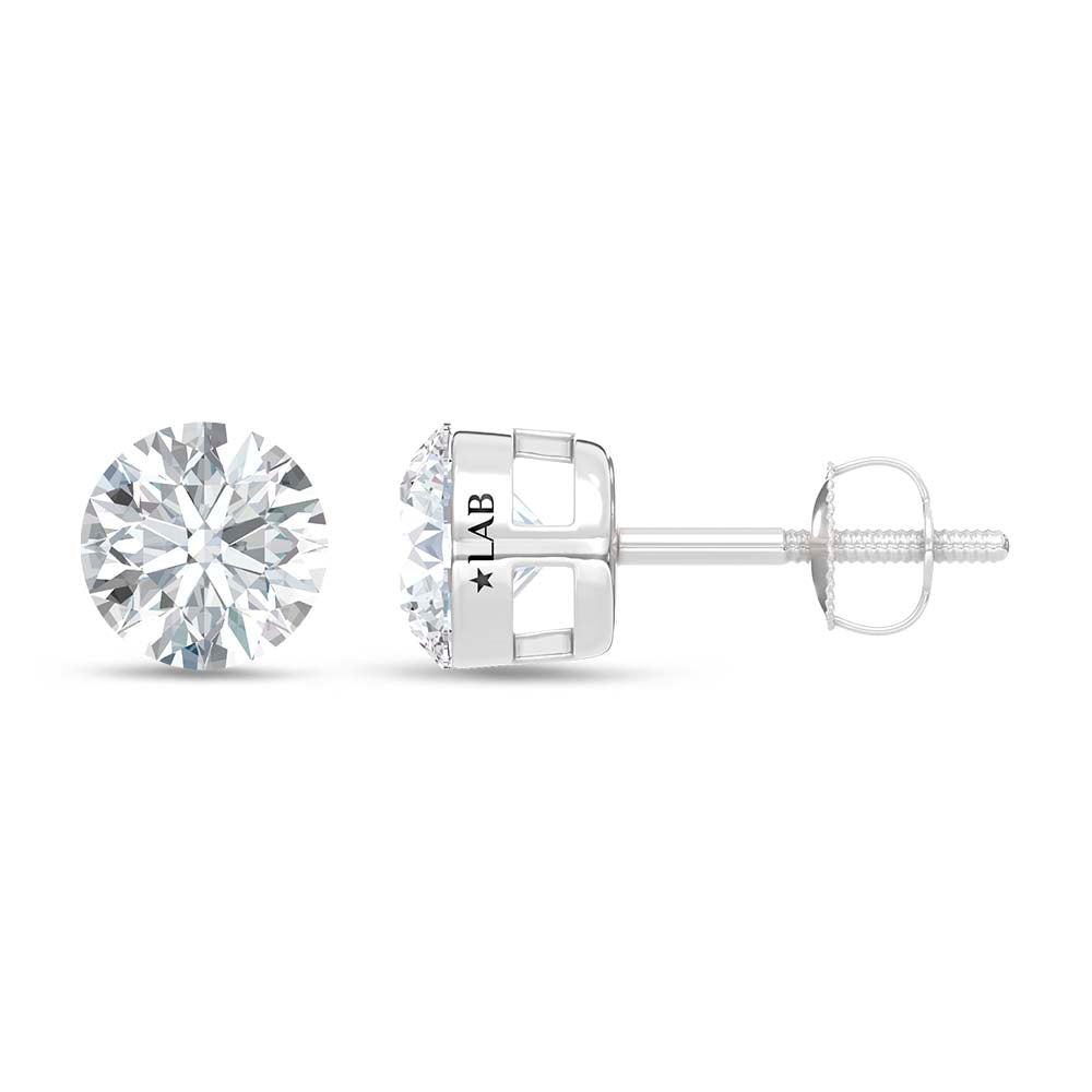 14K White Gold Lab Grown Diamond 2 Ct.Tw. Float Invisible Stud Earrings