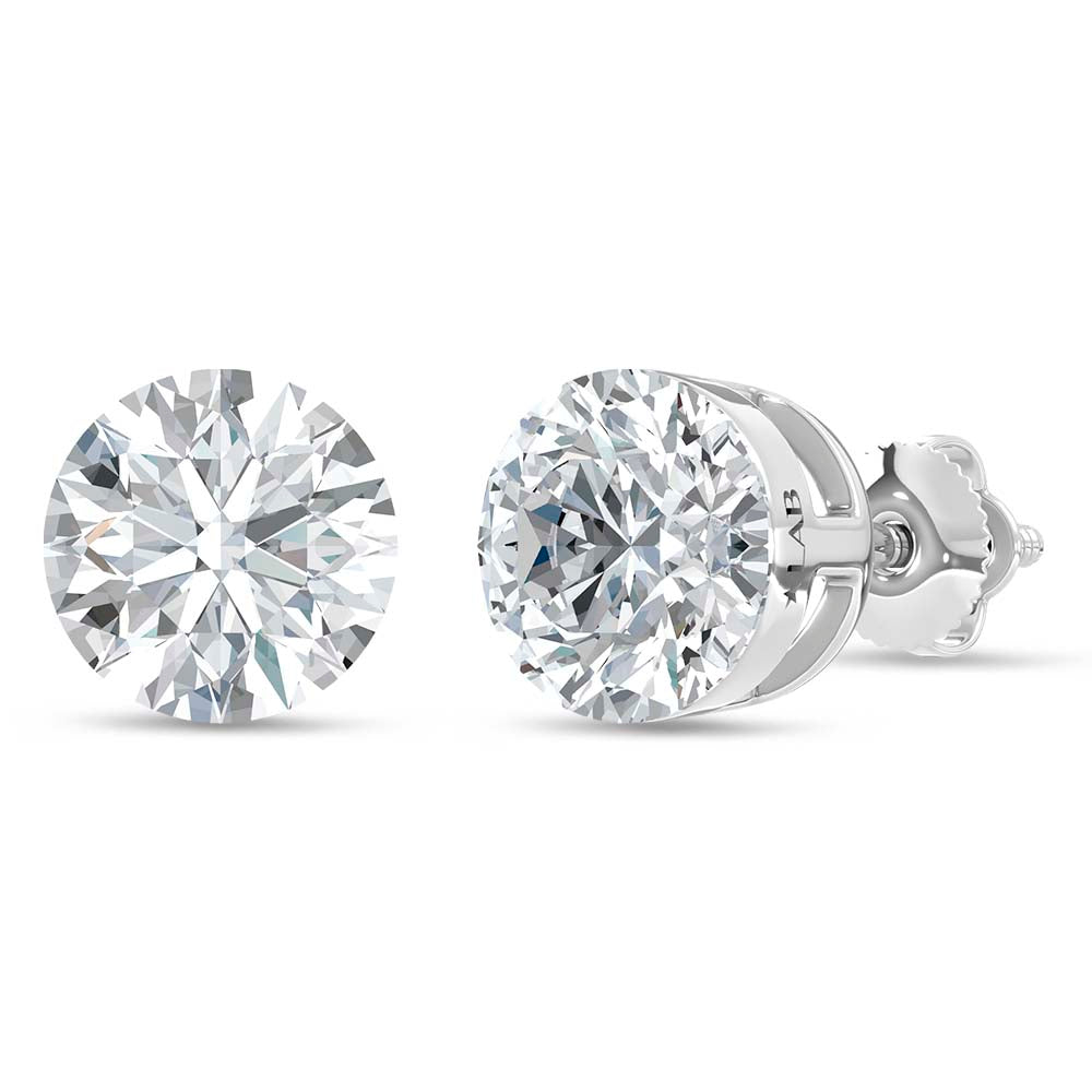 14K White Gold Lab Grown Diamond 3 Ct.Tw. Float Invisible Stud Earrings