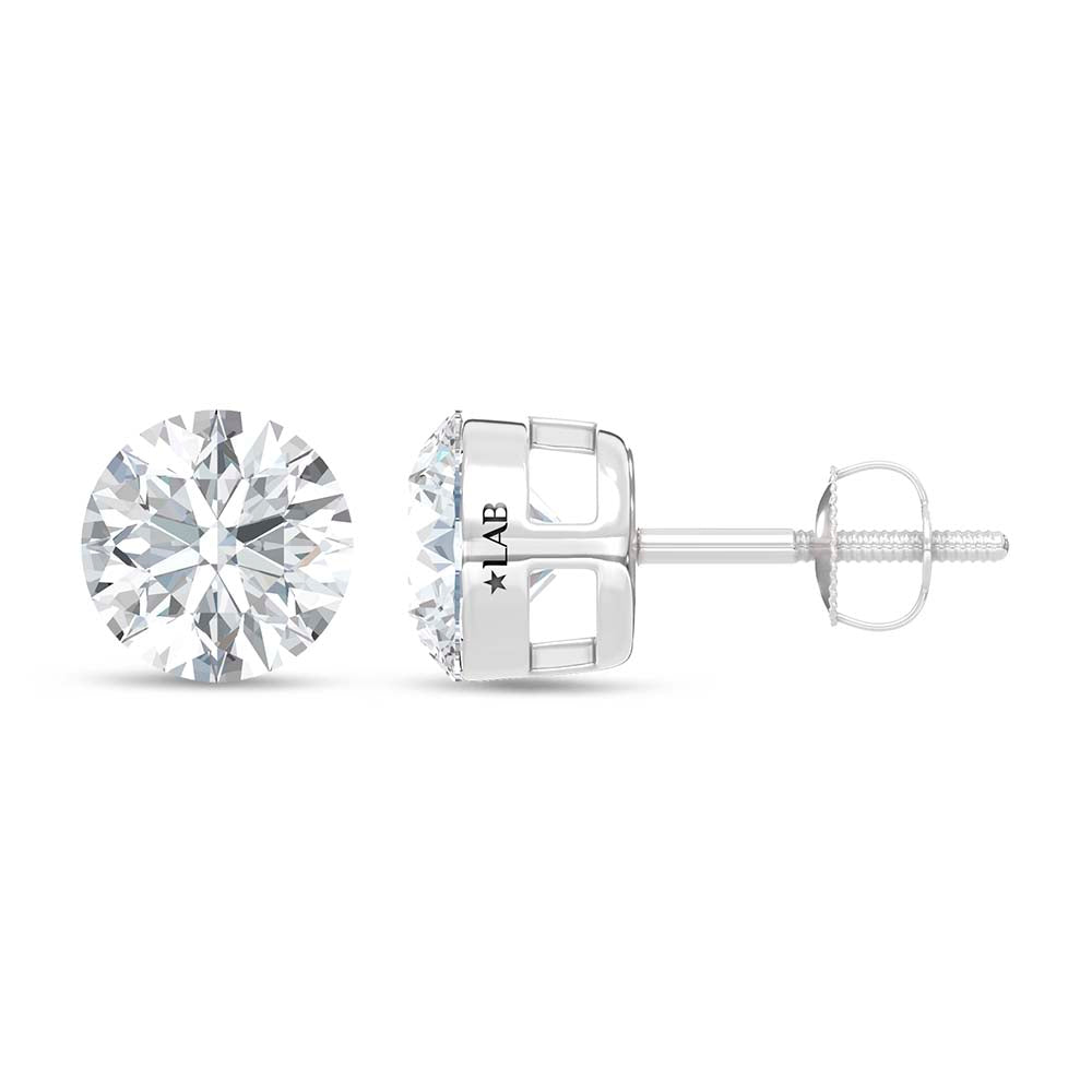 14K White Gold Lab Grown Diamond 3 Ct.Tw. Float Invisible Stud Earrings