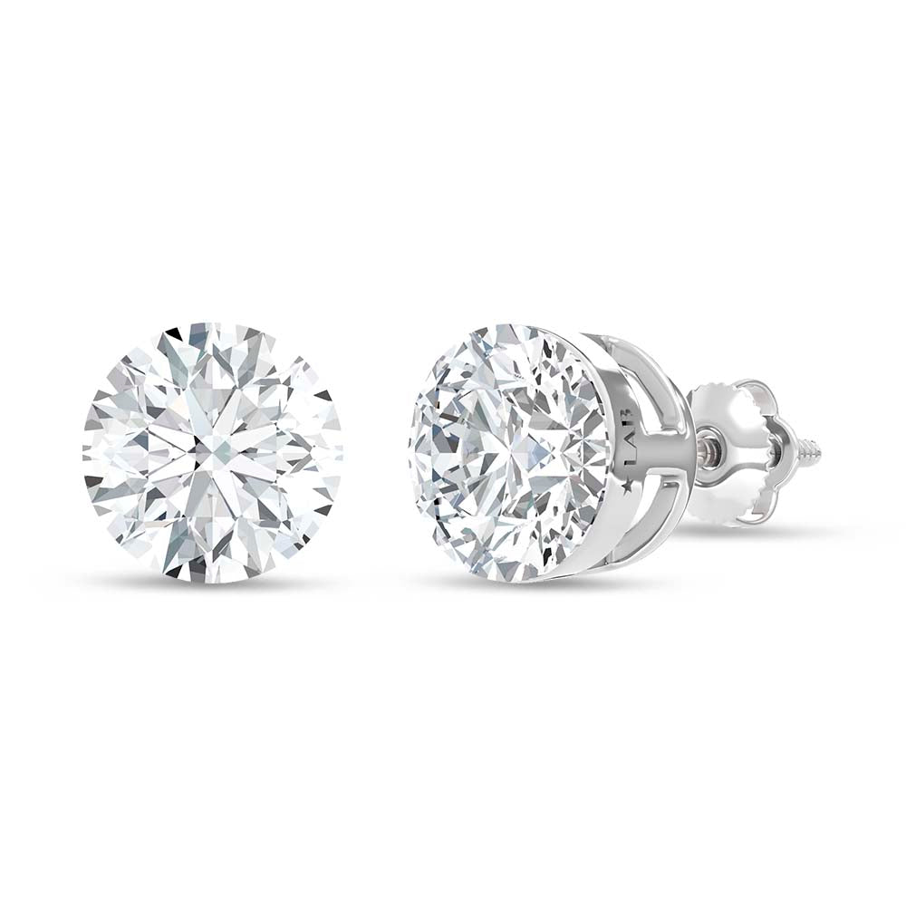 14K White Gold Lab Grown Diamond 4 Ct.Tw. Float Invisible Stud Earrings