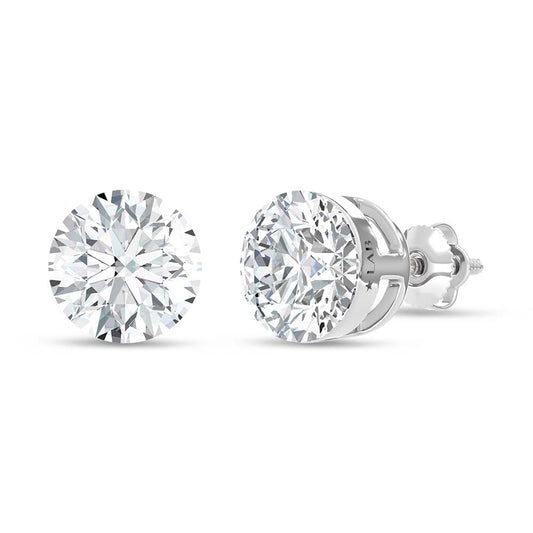 14K White Gold Lab Grown Diamond 4 Ct.Tw. Float Invisible Stud Earrings