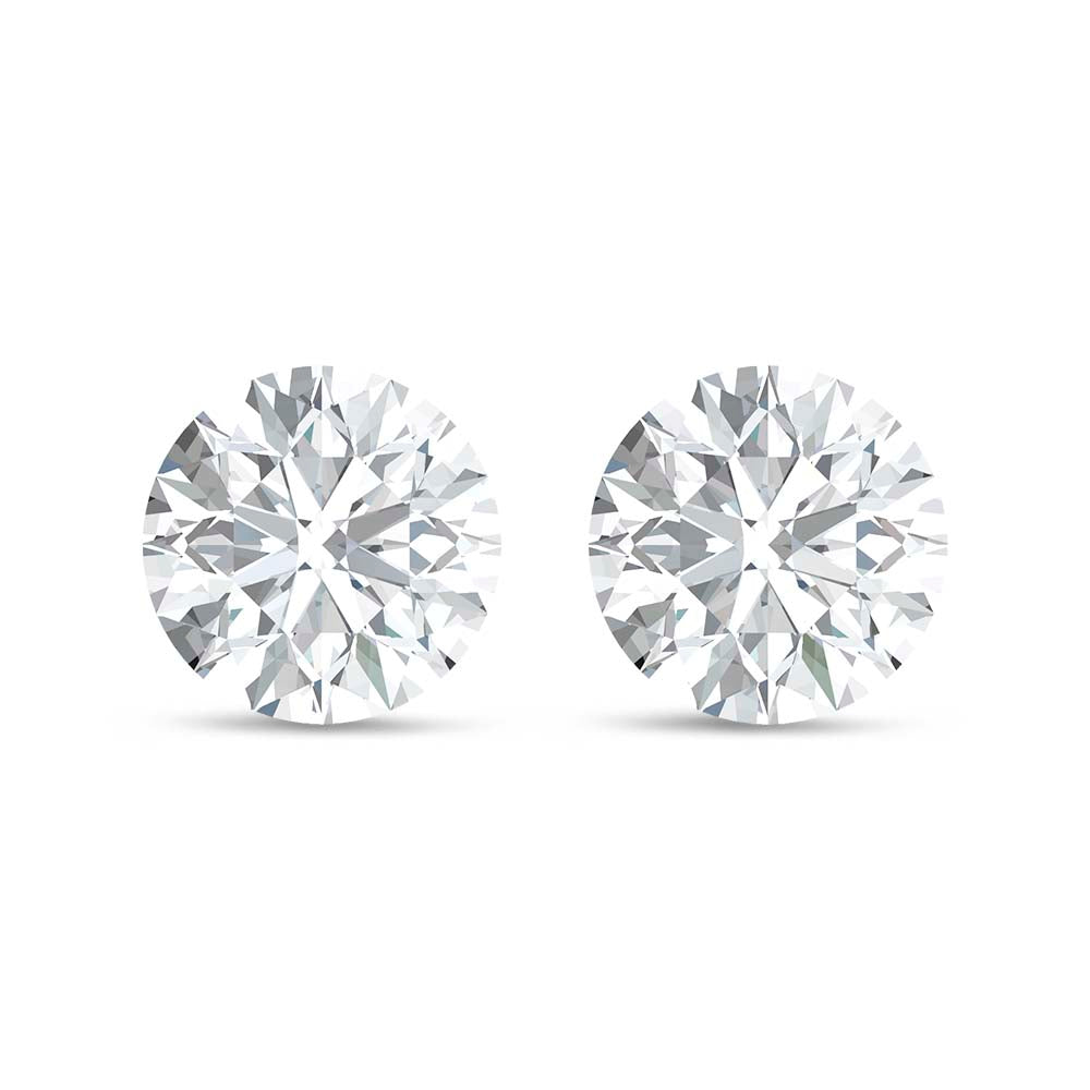 14K White Gold Lab Grown Diamond 4 Ct.Tw. Float Invisible Stud Earrings