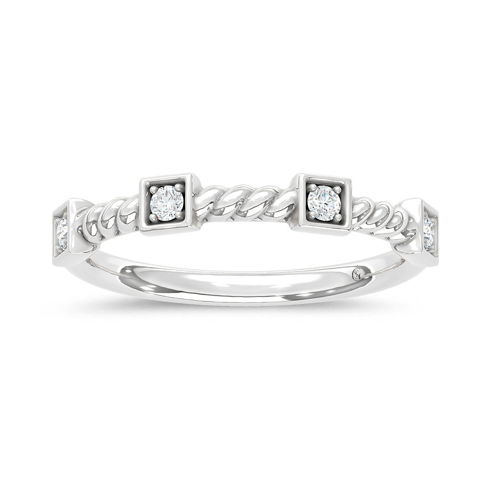 10K White Gold 1/6 Ct.Tw. Lab Grown Diamond Stackable Band