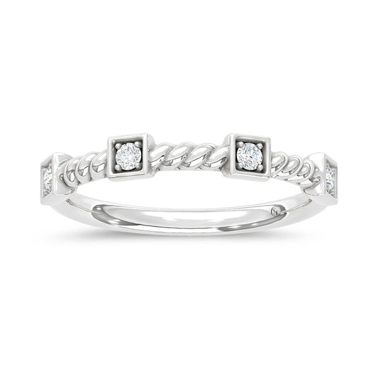 10K White Gold 1/6 Ct.Tw. Lab Grown Diamond Stackable Band