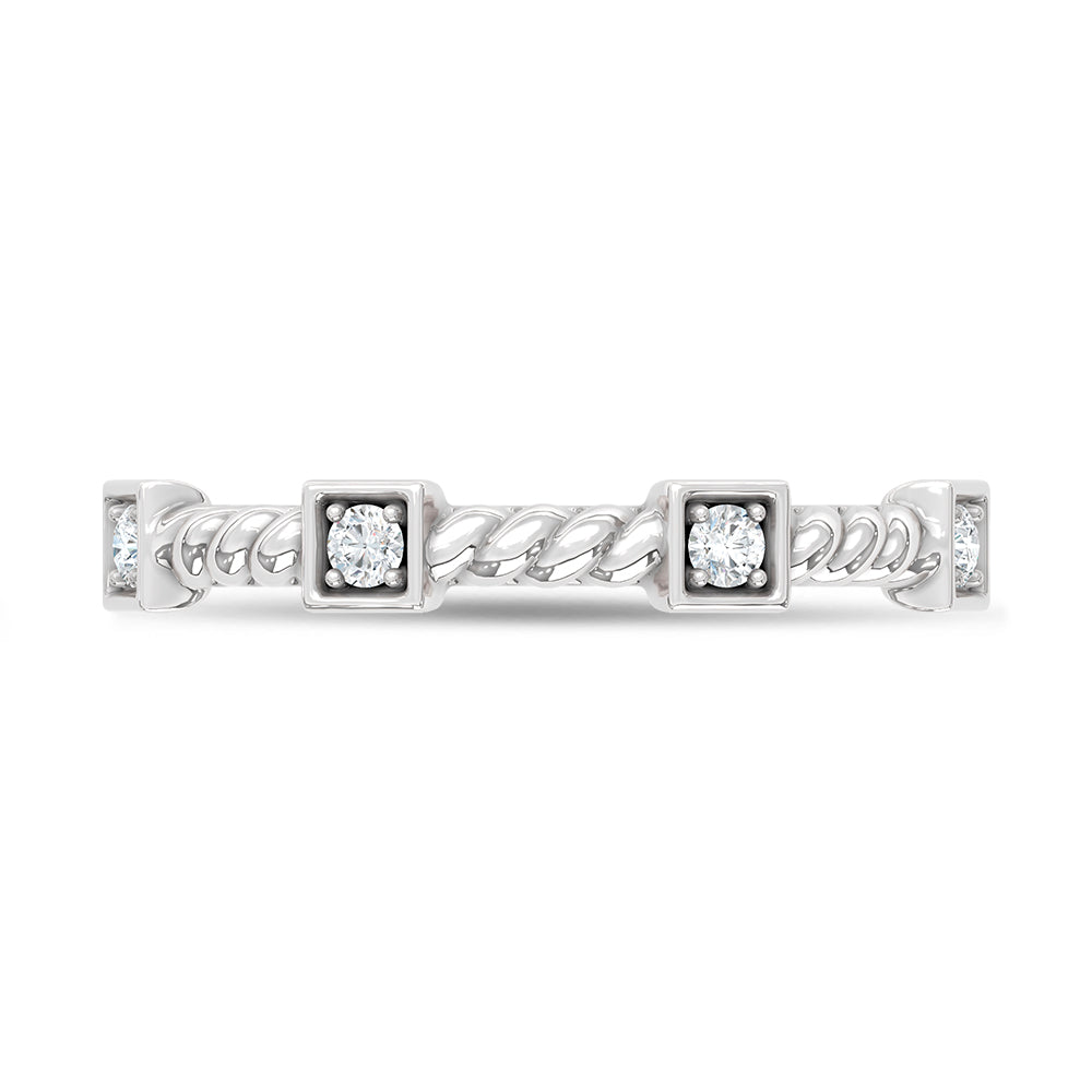 10K White Gold 1/6 Ct.Tw. Lab Grown Diamond Stackable Band