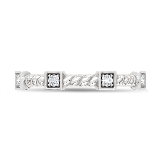 10K White Gold 1/6 Ct.Tw. Lab Grown Diamond Stackable Band