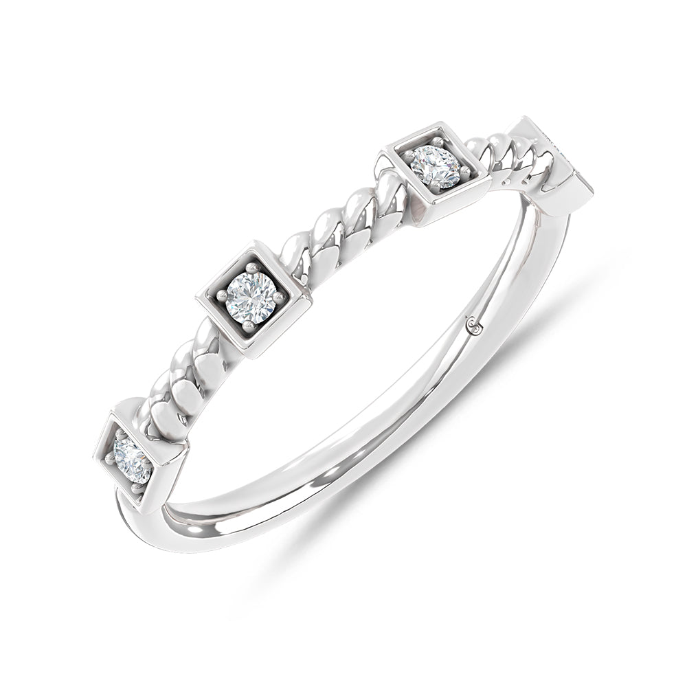 10K White Gold 1/6 Ct.Tw. Lab Grown Diamond Stackable Band