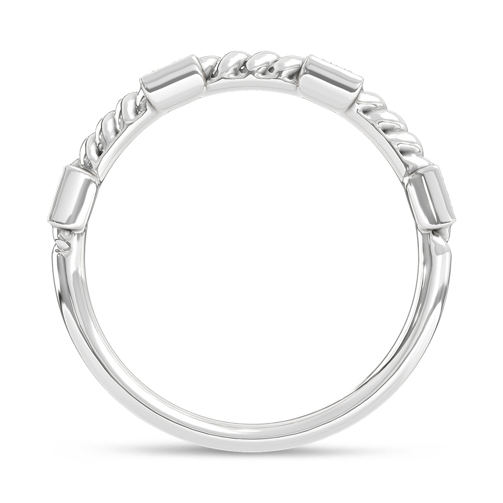 10K White Gold 1/6 Ct.Tw. Lab Grown Diamond Stackable Band