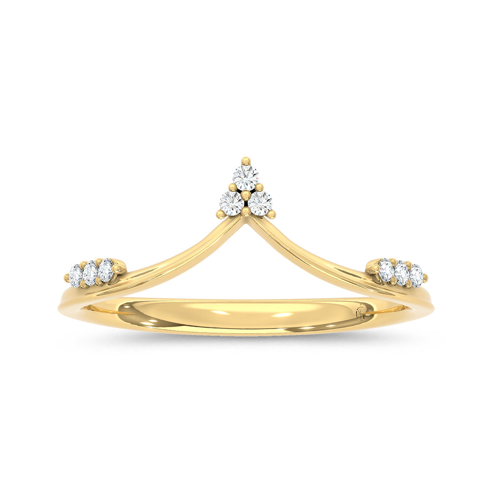 10K Two Tone 1/20 Ct.Tw. Lab Grown Diamond Chevron Band