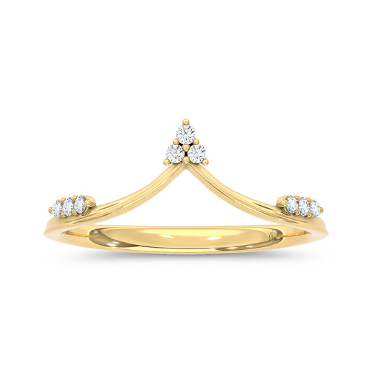 10K Two Tone 1/20 Ct.Tw. Lab Grown Diamond Chevron Band