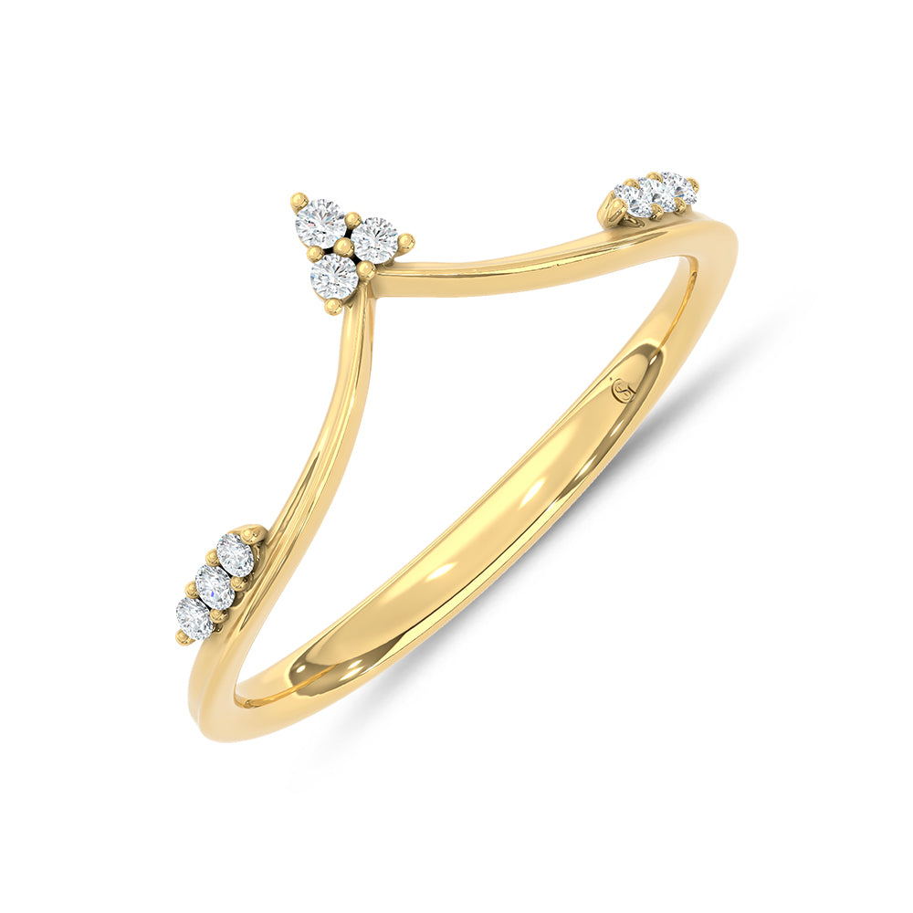 10K Two Tone 1/20 Ct.Tw. Lab Grown Diamond Chevron Band