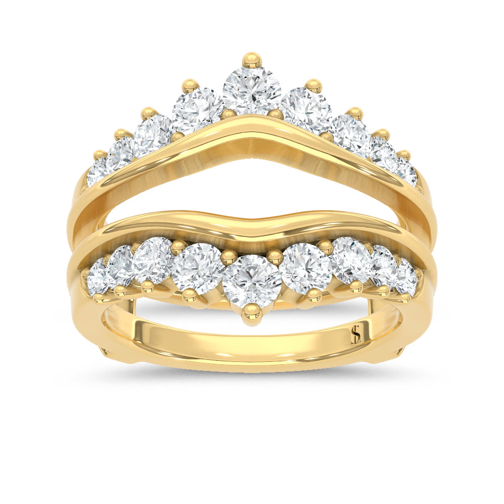 14K Yellow Gold Lab Grown Diamond 1 1/2 Ct.Tw. Guard Ring