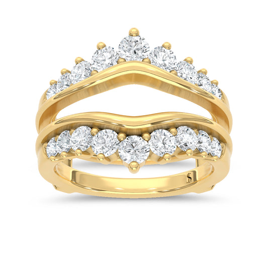 14K Yellow Gold Lab Grown Diamond 1 1/2 Ct.Tw. Guard Ring