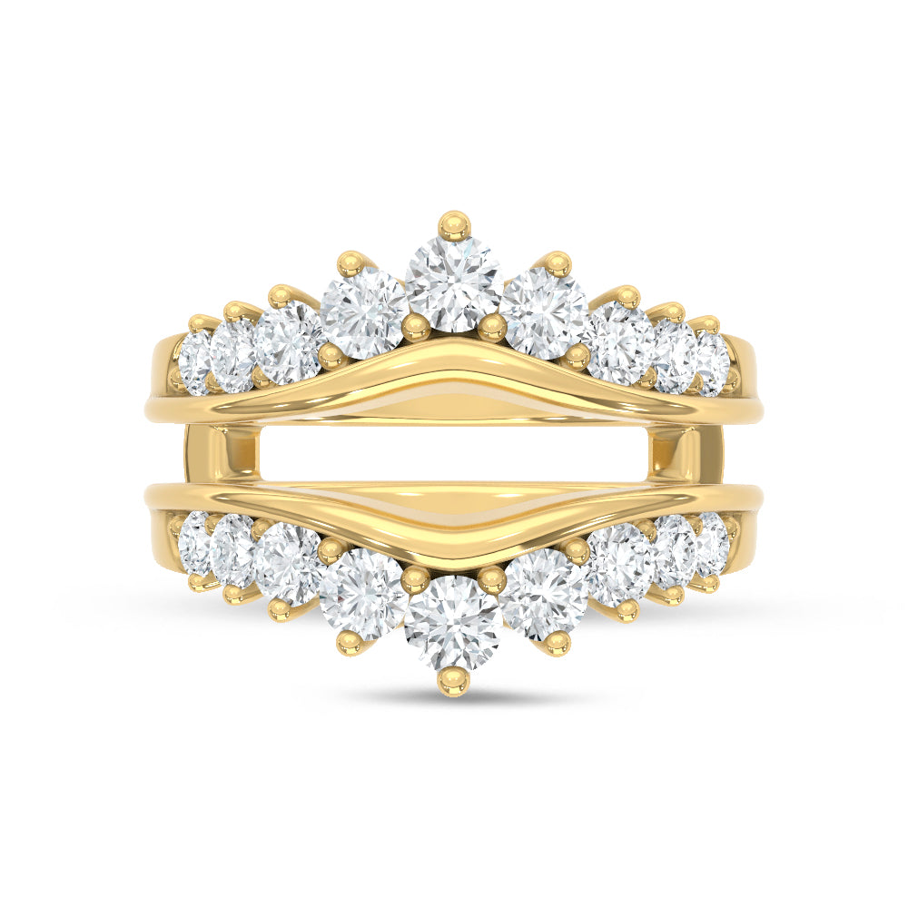 14K Yellow Gold Lab Grown Diamond 1 1/2 Ct.Tw. Guard Ring