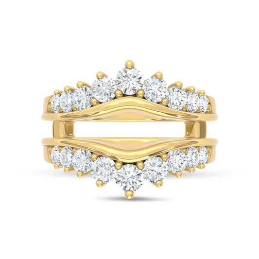 14K Yellow Gold Lab Grown Diamond 1 1/2 Ct.Tw. Guard Ring