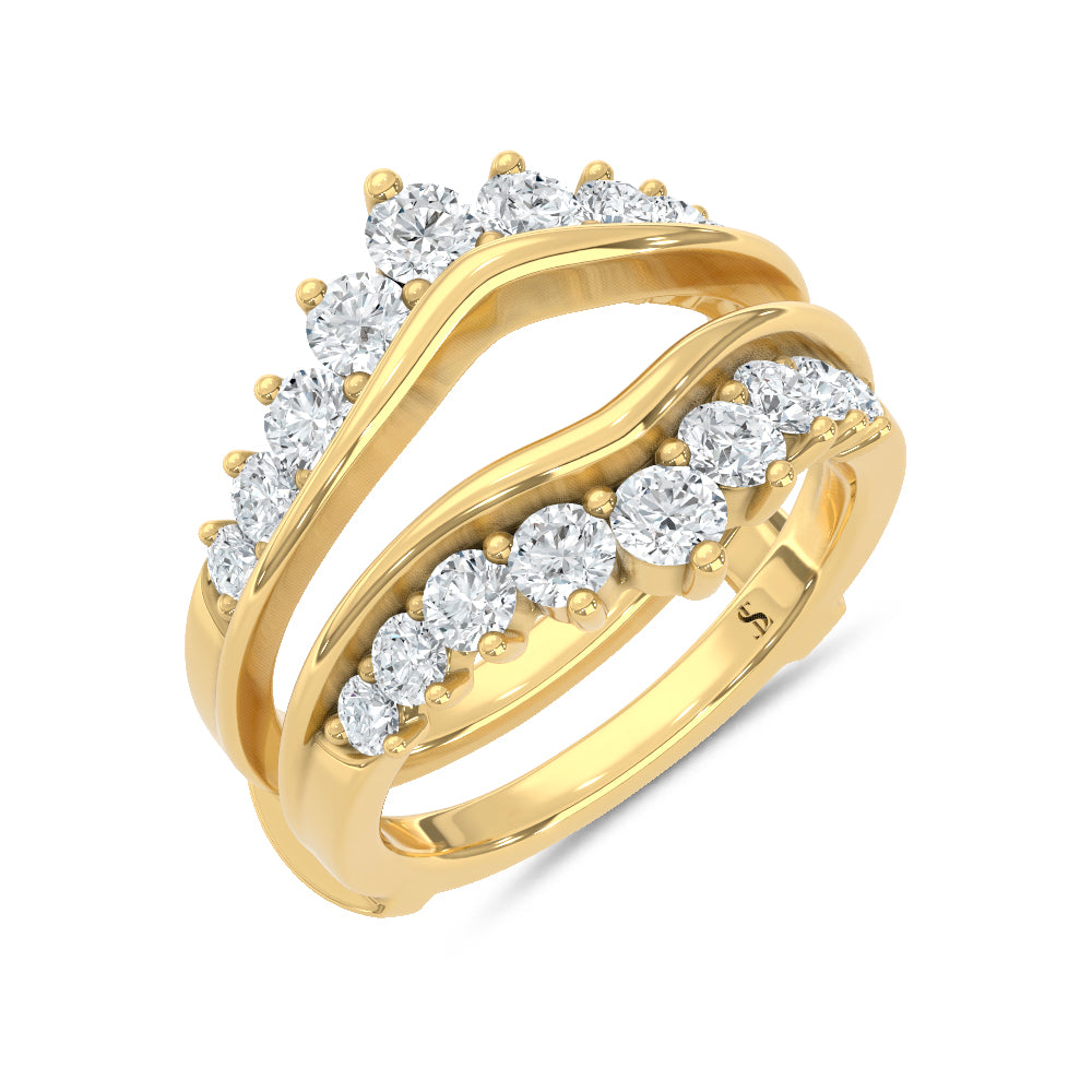 14K Yellow Gold Lab Grown Diamond 1 1/2 Ct.Tw. Guard Ring