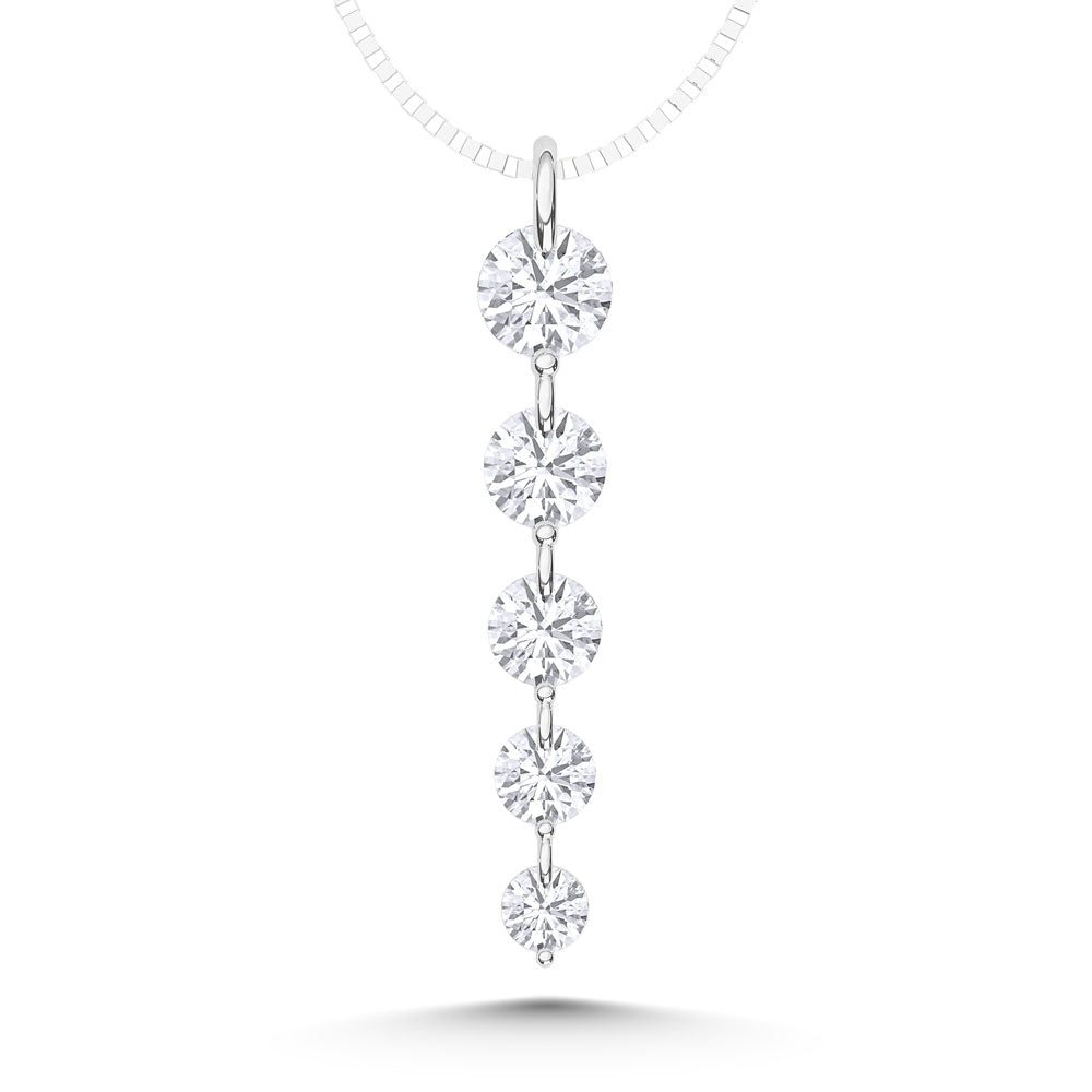 14K White Gold Lab Grown Diamond 1 Ct.Tw. Fashion Pendant