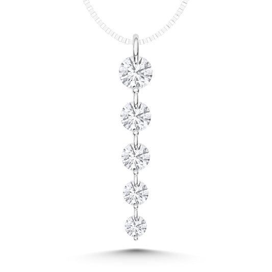 14K White Gold Lab Grown Diamond 1 Ct.Tw. Fashion Pendant