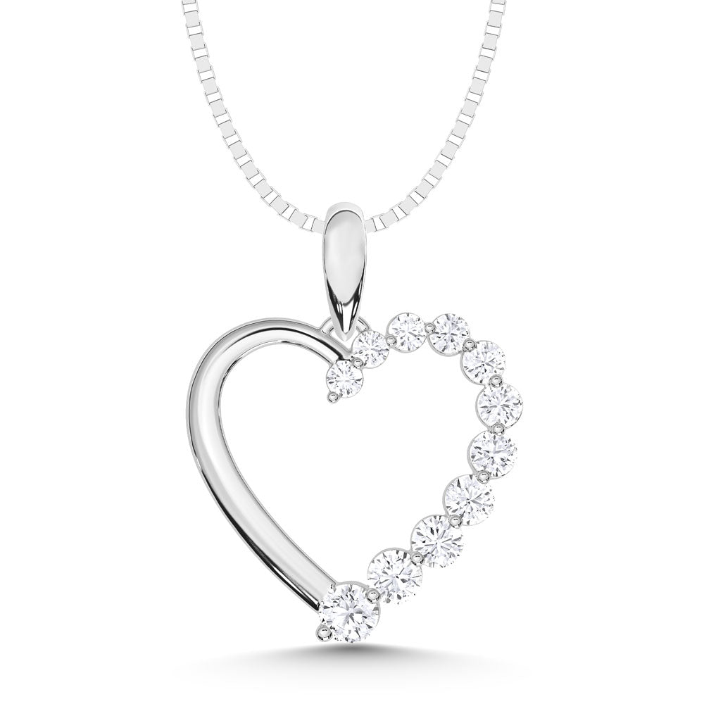 10K Rose Gold Lab Grown Diamond 1/3 Ct.Tw. Heart Pendant With Chain
