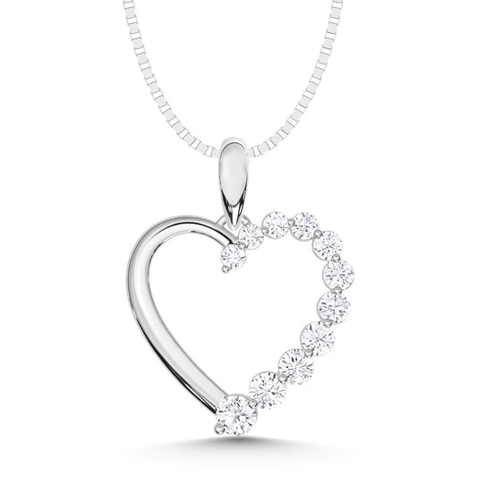 10K Rose Gold Lab Grown Diamond 1/3 Ct.Tw. Heart Pendant With Chain