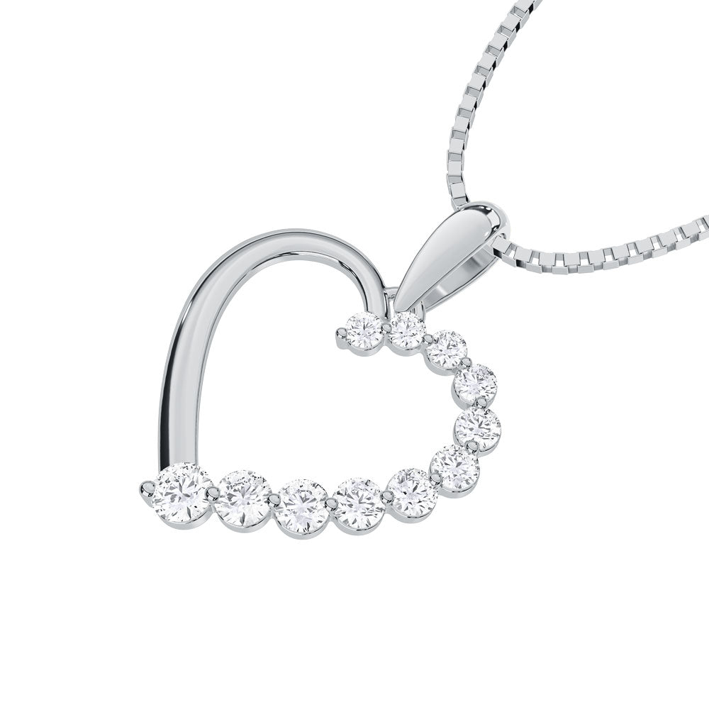 10K Rose Gold Lab Grown Diamond 1/3 Ct.Tw. Heart Pendant With Chain