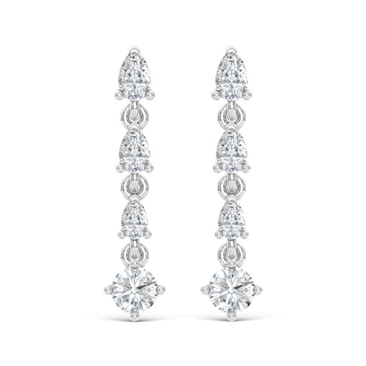 14K White Gold Lab Grown Diamond 5/8 Ct.Tw. Dangler Earrings