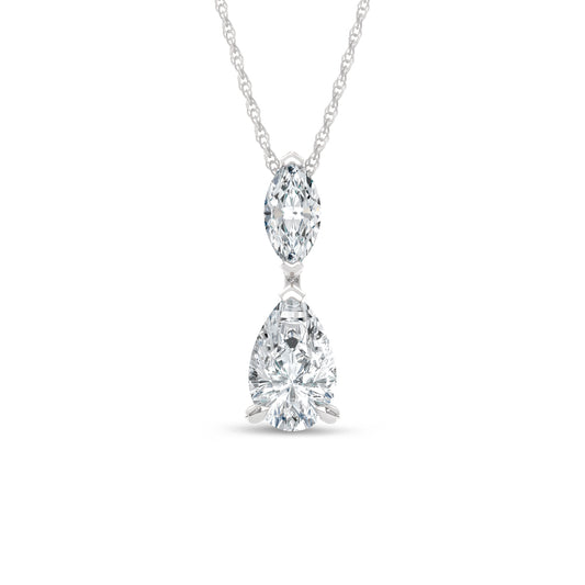 14K White Gold Lab Grown Diamond 1 Ct.Tw. Fashion Pendant