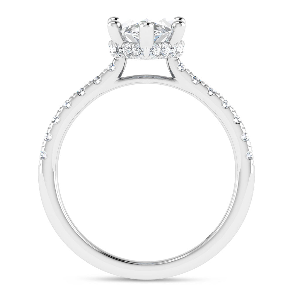 14K White Gold 4 1/2 Ct.Tw. Lab Grown Diamond Marquise Shape Engagement Ring (IGI Certified Center 4ct)