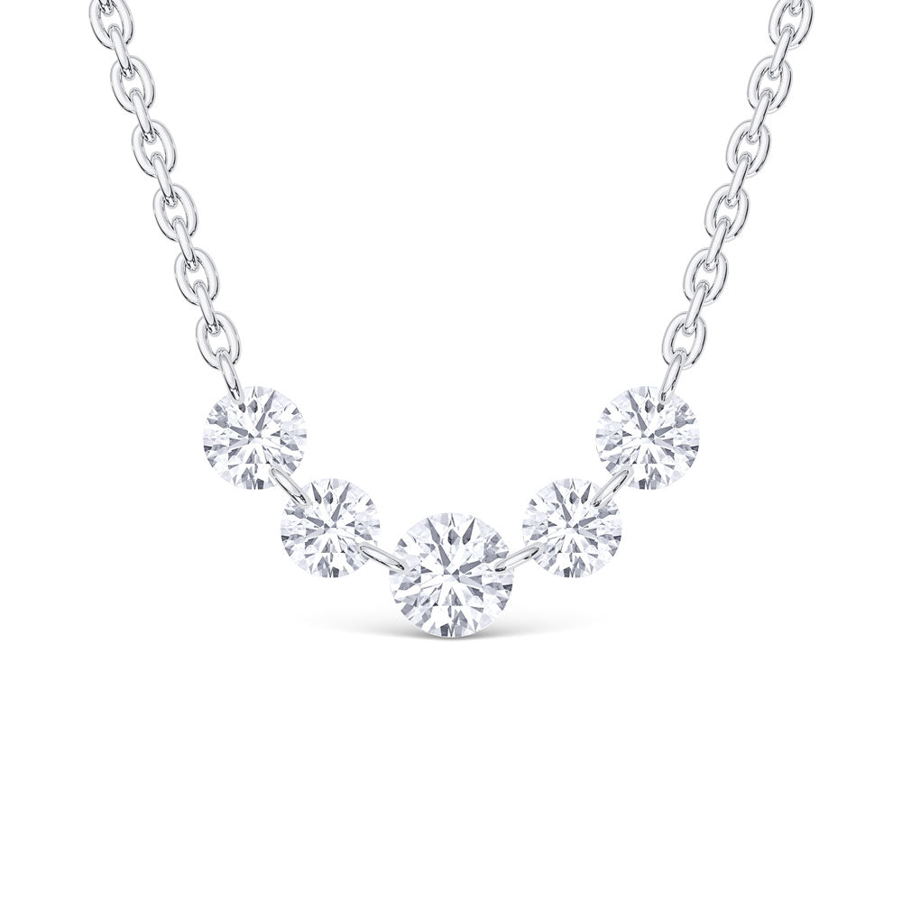 14K White Gold Lab Grown Diamond 1 1/2 Ct.Tw. Fashion Necklace