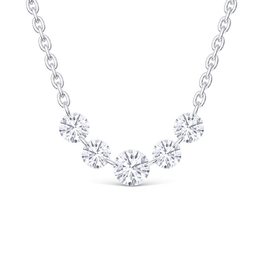 14K White Gold Lab Grown Diamond 1 1/2 Ct.Tw. Fashion Necklace