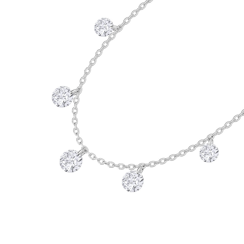 14K White Gold Lab Grown Diamond 1 Ct.Tw. Fashion Necklace