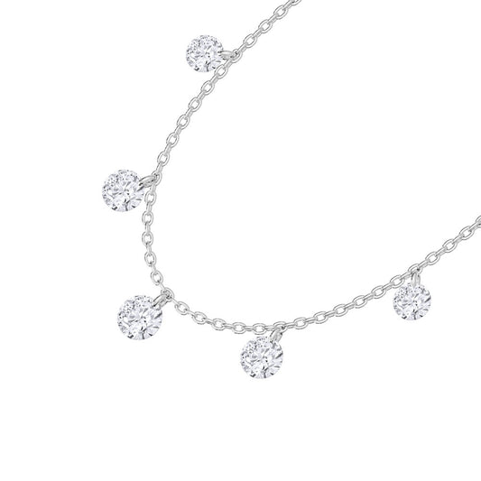 14K White Gold Lab Grown Diamond 1 Ct.Tw. Fashion Necklace