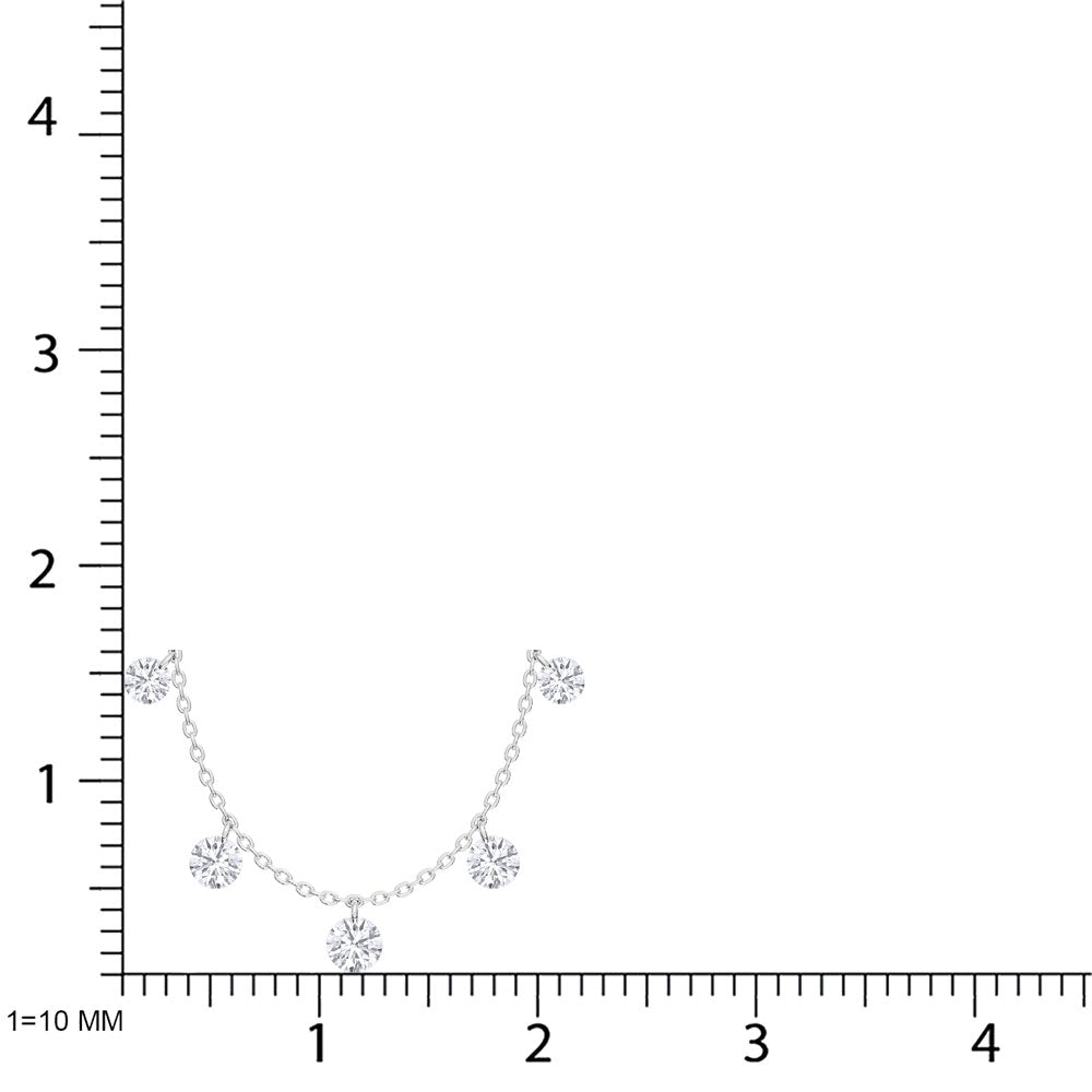 14K White Gold Lab Grown Diamond 1 Ct.Tw. Fashion Necklace