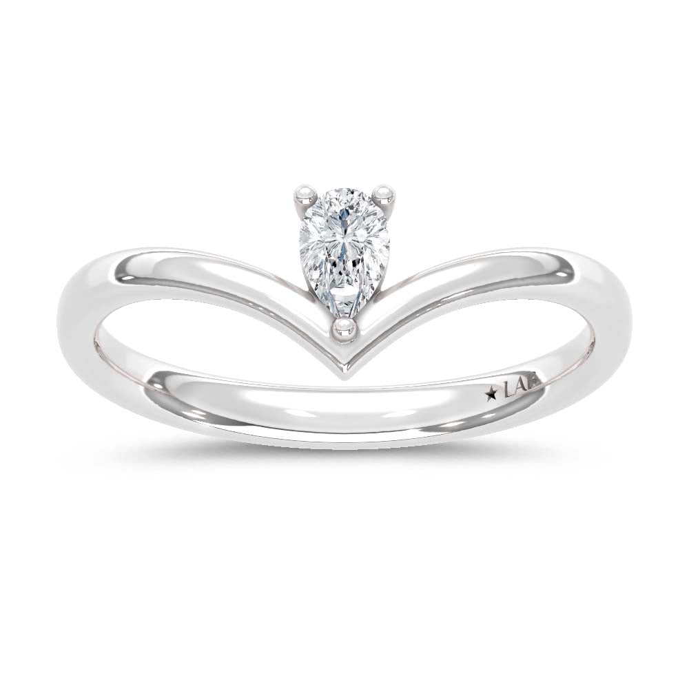 10K White Gold Lab Grown Diamond 1/6 Ct.Tw. Chevron Band