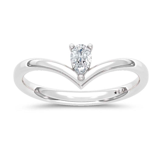 10K White Gold Lab Grown Diamond 1/6 Ct.Tw. Chevron Band