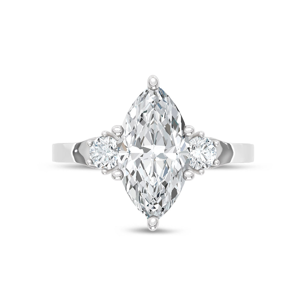 14K White Gold Lab Grown Diamond 2 1/3 Ct.Tw. Engagement Ring (IGI Certified Center 2ct)