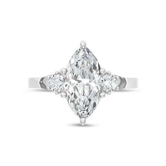 14K White Gold Lab Grown Diamond 2 1/3 Ct.Tw. Engagement Ring (IGI Certified Center 2ct)