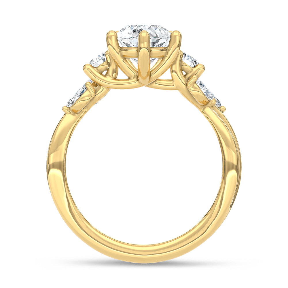 14K Yellow Gold Lab Grown Diamond 2 1/3 Ct.Tw. Engagement Ring (IGI Certified Center 2ct)