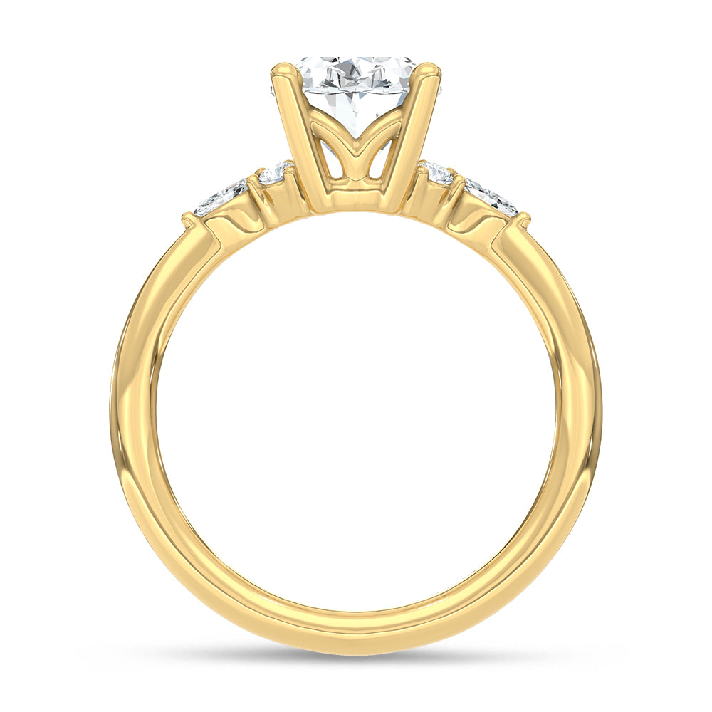 14K Yellow Gold Lab Grown Diamond 2 1/8 Ct.Tw. Engagement Ring (IGI Certified Center 2ct)
